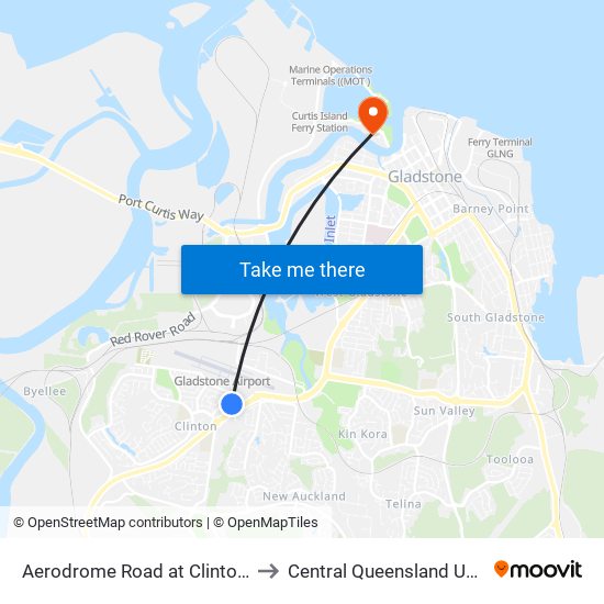 Aerodrome Road at Clinton Sports to Central Queensland University map