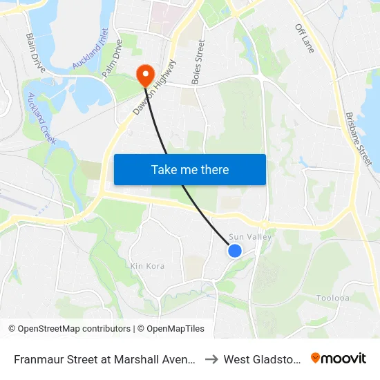 Franmaur Street at Marshall Avenue to West Gladstone map