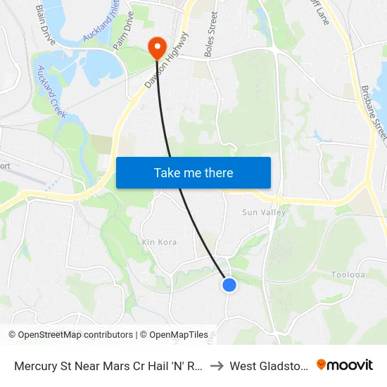 Mercury St Near Mars Cr Hail 'N' Ride to West Gladstone map