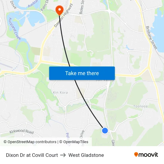 Dixon Dr at Covill Court to West Gladstone map