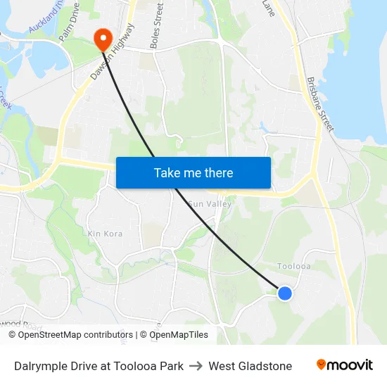 Dalrymple Drive at Toolooa Park to West Gladstone map
