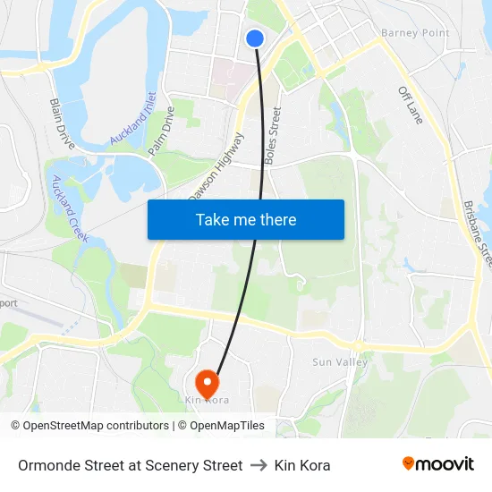 Ormonde Street at Scenery Street to Kin Kora map