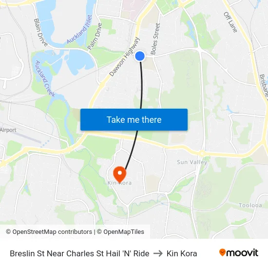 Breslin St Near Charles St Hail 'N' Ride to Kin Kora map