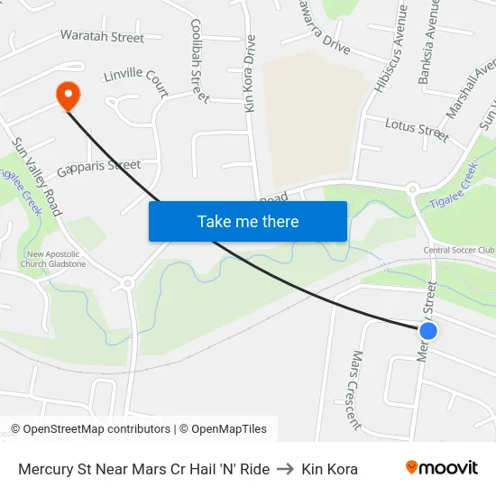 Mercury St Near Mars Cr Hail 'N' Ride to Kin Kora map
