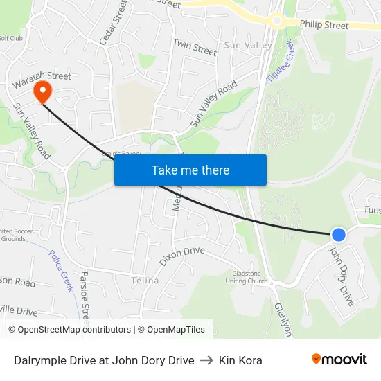 Dalrymple Drive at John Dory Drive to Kin Kora map