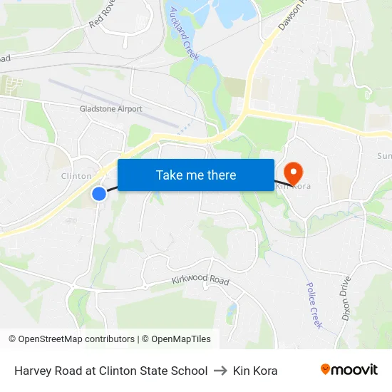 Harvey Road at Clinton State School to Kin Kora map