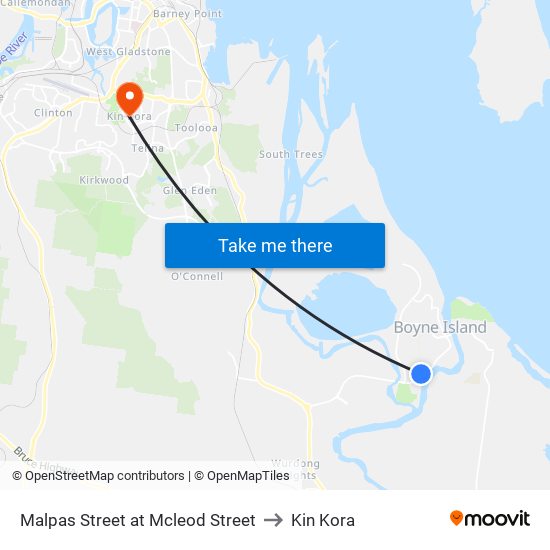 Malpas Street at Mcleod Street to Kin Kora map