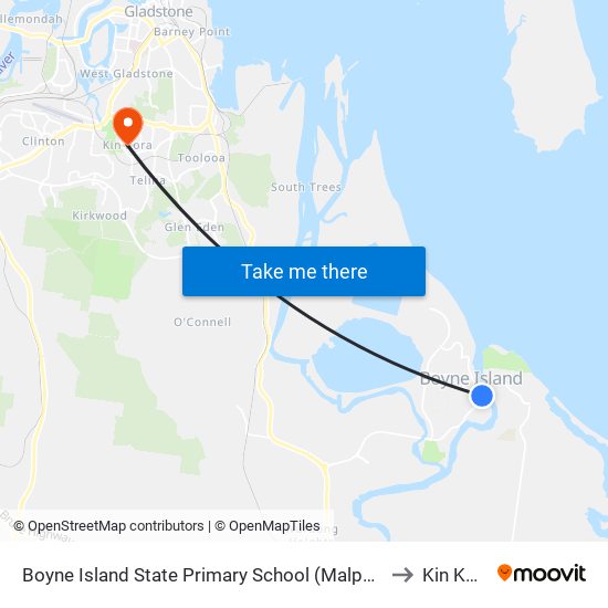 Boyne Island State Primary School (Malpas St) to Kin Kora map