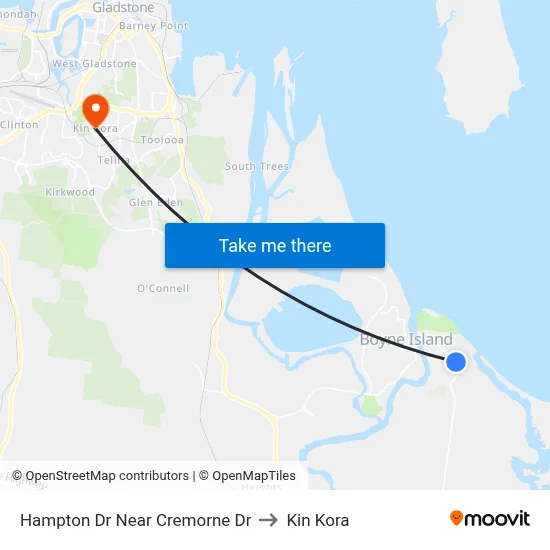 Hampton Dr Near Cremorne Dr to Kin Kora map