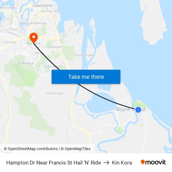 Hampton Dr Near Francis St Hail 'N' Ride to Kin Kora map