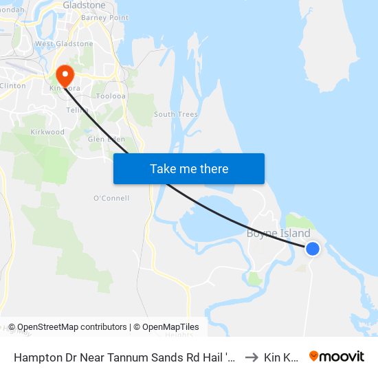 Hampton Dr Near Tannum Sands Rd Hail 'N' Ride to Kin Kora map