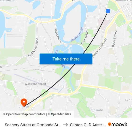 Scenery Street at Ormonde Street to Clinton QLD Australia map