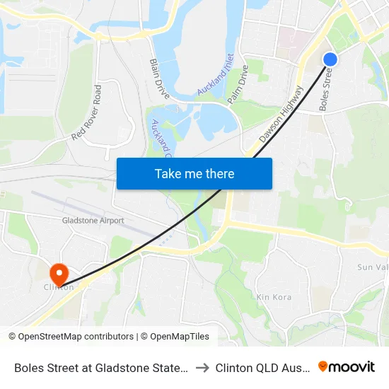 Boles Street at Gladstone State School to Clinton QLD Australia map