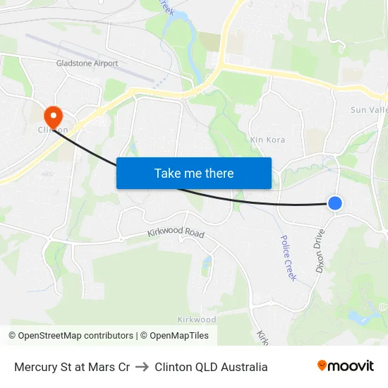 Mercury St at Mars Cr to Clinton QLD Australia map