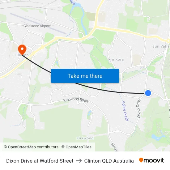 Dixon Drive at Watford Street to Clinton QLD Australia map