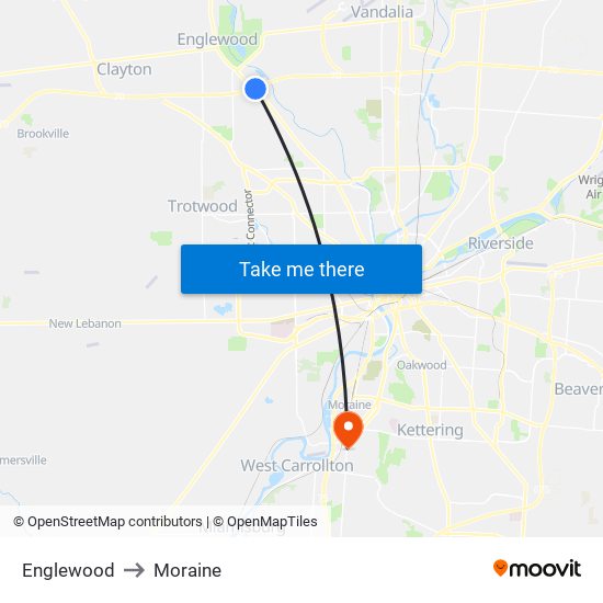 Englewood to Moraine map