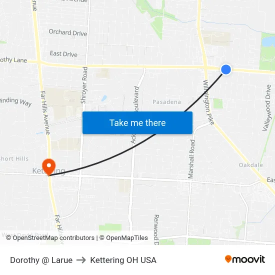 Dorothy @ Larue to Kettering OH USA map