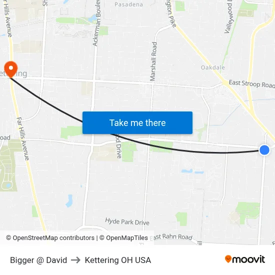 Bigger @ David to Kettering OH USA map