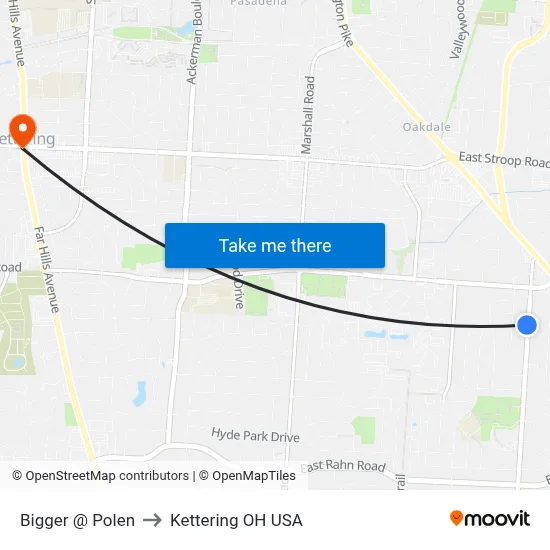 Bigger @ Polen to Kettering OH USA map