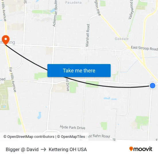Bigger @ David to Kettering OH USA map