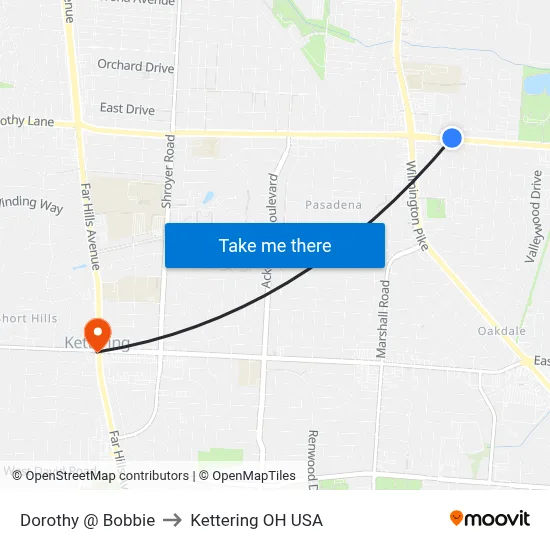 Dorothy @ Bobbie to Kettering OH USA map