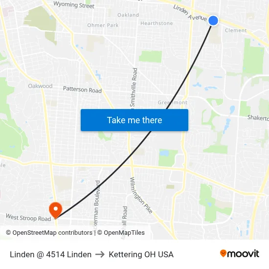 Linden @ 4514 Linden to Kettering OH USA map