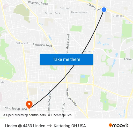 Linden @ 4433 Linden to Kettering OH USA map