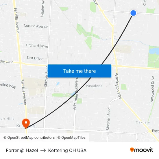 Forrer @ Hazel to Kettering OH USA map
