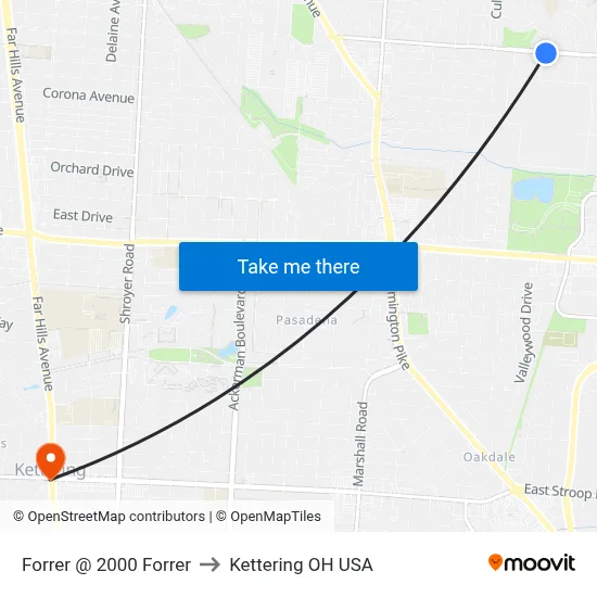 Forrer @ 2000 Forrer to Kettering OH USA map
