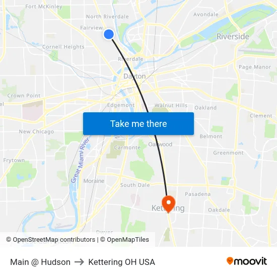 Main @ Hudson to Kettering OH USA map