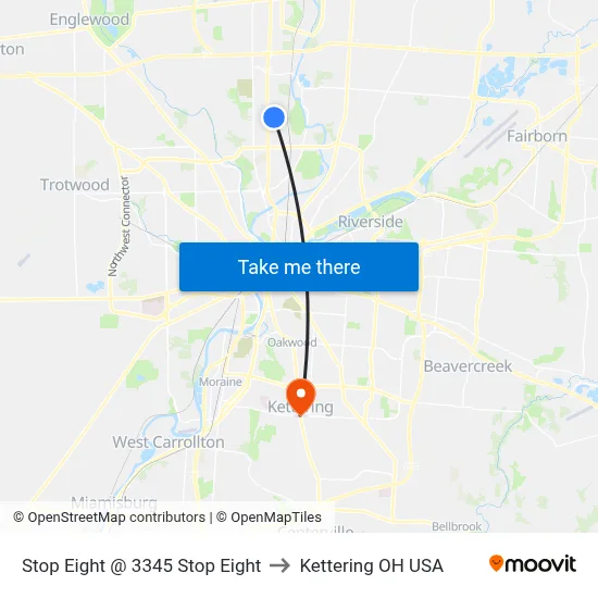 Stop Eight @ 3345 Stop Eight to Kettering OH USA map