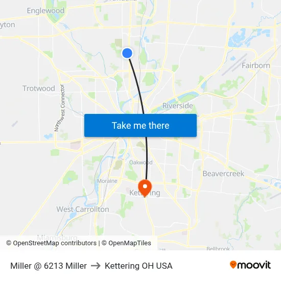 Miller @ 6213 Miller to Kettering OH USA map