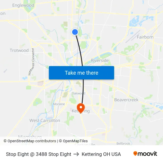 Stop Eight @ 3488 Stop Eight to Kettering OH USA map