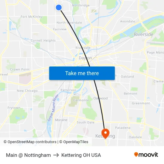 Main @ Nottingham to Kettering OH USA map