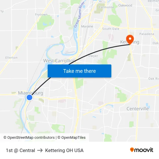 1st @ Central to Kettering OH USA map