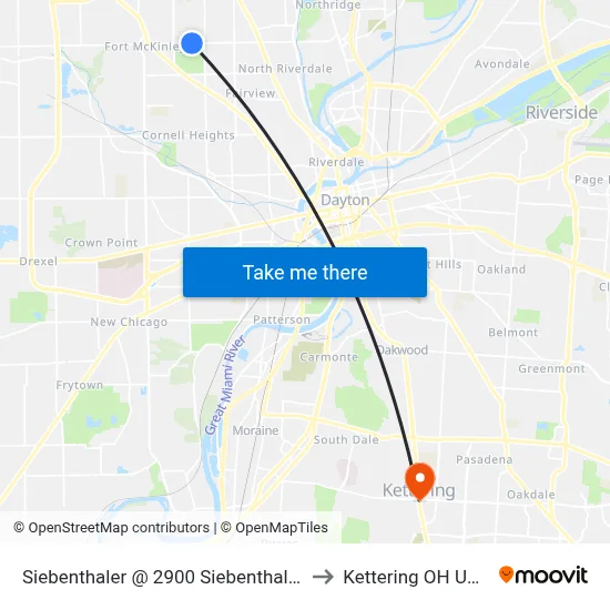 Siebenthaler @ 2900 Siebenthaler to Kettering OH USA map