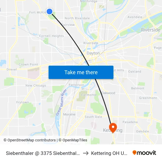 Siebenthaler @ 3375 Siebenthaler to Kettering OH USA map