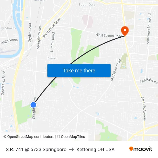 S.R. 741 @ 6733 Springboro to Kettering OH USA map