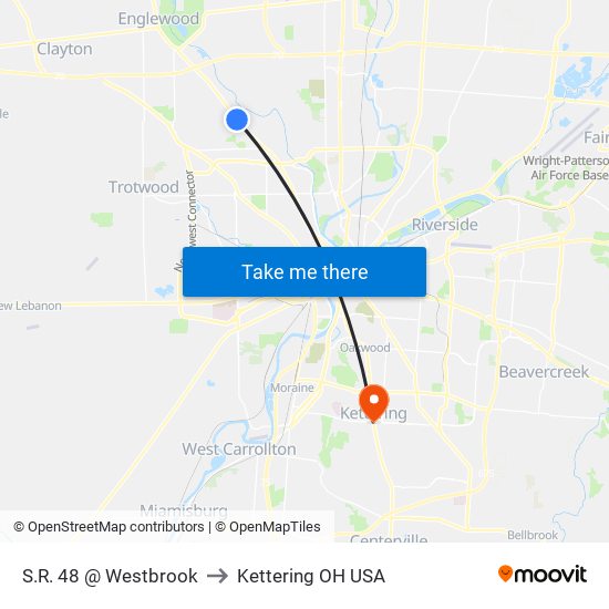 S.R. 48 @ Westbrook to Kettering OH USA map