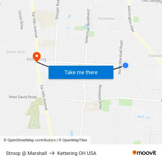 Stroop @ Marshall to Kettering OH USA map