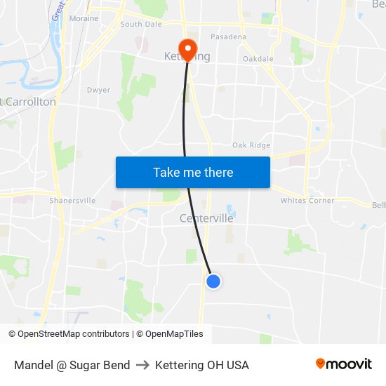 Mandel @ Sugar Bend to Kettering OH USA map