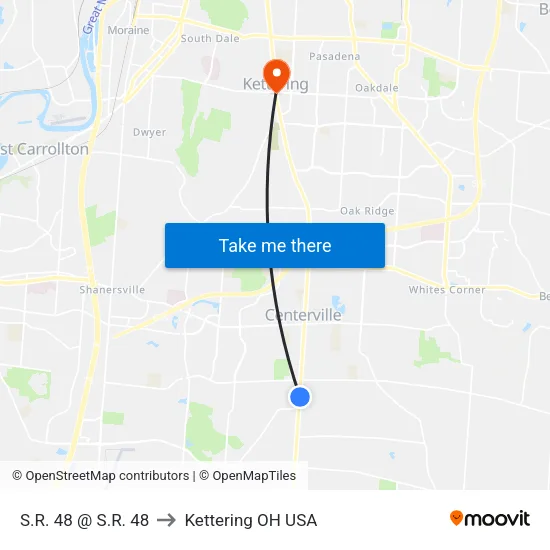 S.R. 48 @ S.R. 48 to Kettering OH USA map