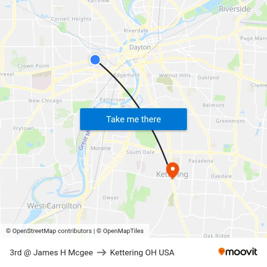 3rd @ James H Mcgee to Kettering OH USA map