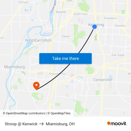 Stroop @ Kenwick to Miamisburg, OH map