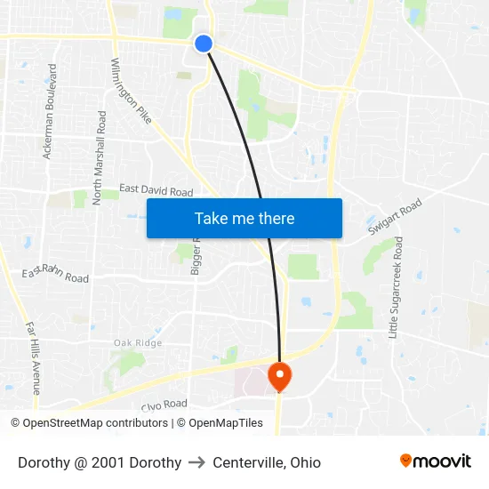 Dorothy @ 2001 Dorothy to Centerville, Ohio map