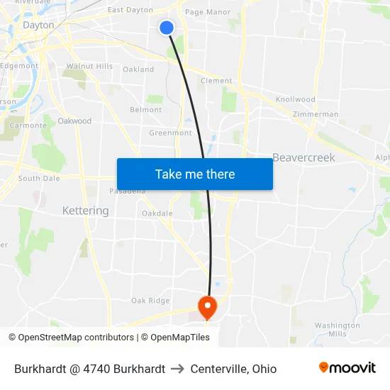 Burkhardt @ 4740 Burkhardt to Centerville, Ohio map