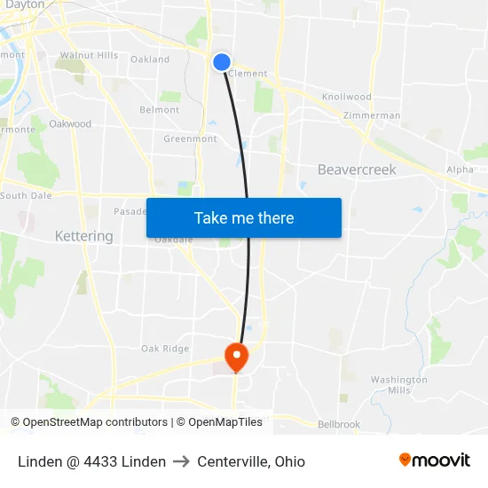 Linden @ 4433 Linden to Centerville, Ohio map