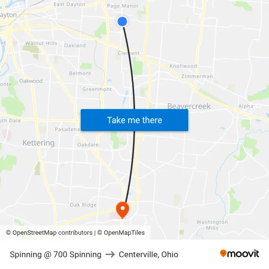 Spinning @ 700 Spinning to Centerville, Ohio map