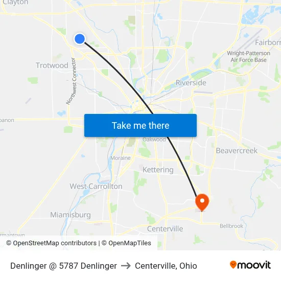 Denlinger @ 5787 Denlinger to Centerville, Ohio map