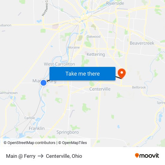 Main @ Ferry to Centerville, Ohio map